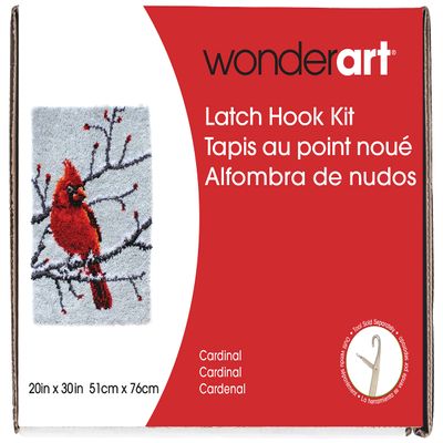 Wonderart Classics Cardinal Latch Hook Kit, 20" x 30"
