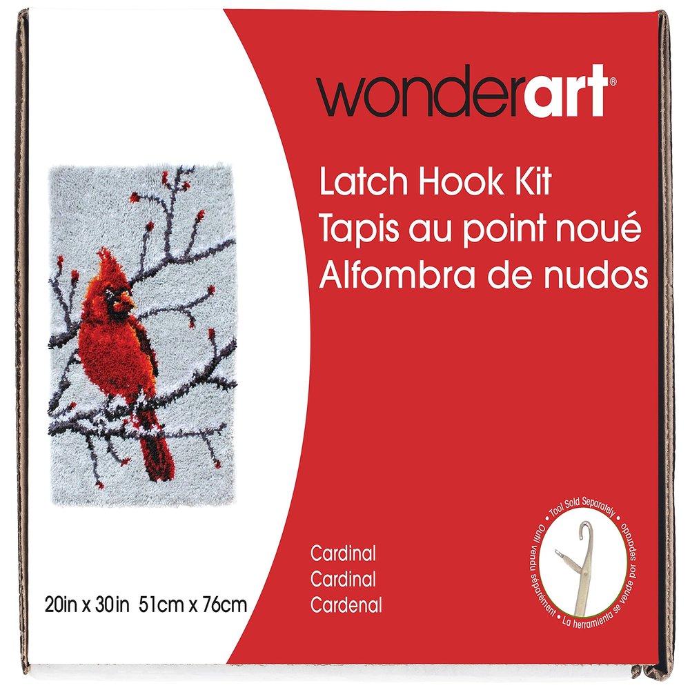 Wonderart Classics Cardinal Latch Hook Kit, 20" x 30"