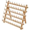 Threadnanny 60 Spools Thread Rack - Premium Birchwood Thread Storage Organizer Stand for Sewing Embroidery and Mini Cones - Holders for Spools with Wall Mount Hanging Hooks view 1