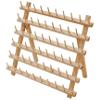 Threadnanny 60 Spools Thread Rack - Premium Birchwood Thread Storage Organizer Stand for Sewing Embroidery and Mini Cones - Holders for Spools with Wall Mount Hanging Hooks view 2