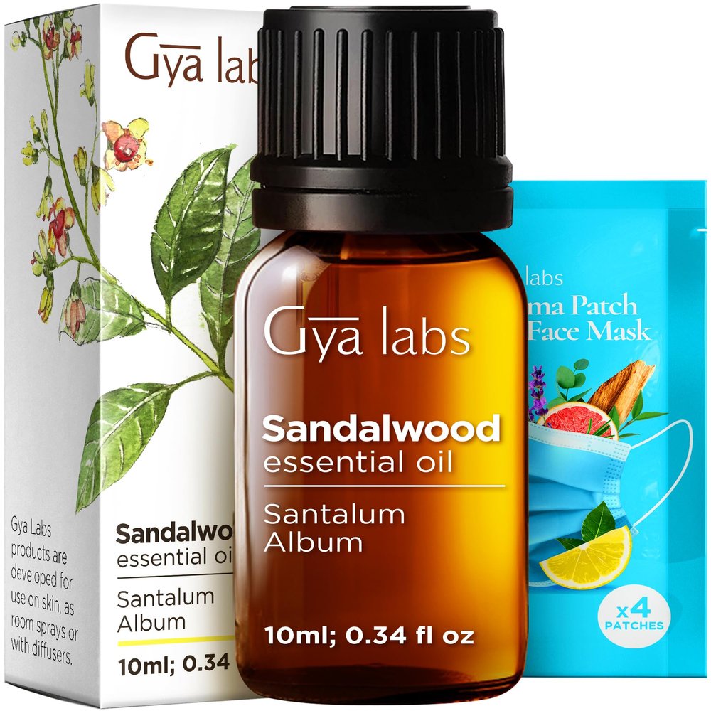 100% Pure Sandalwood Essential Oil - 0.34 Fl Oz - Sandalwood Oil for Hair, Skin, Diffuser, Aromatherapy & DIY Candle Making Scent