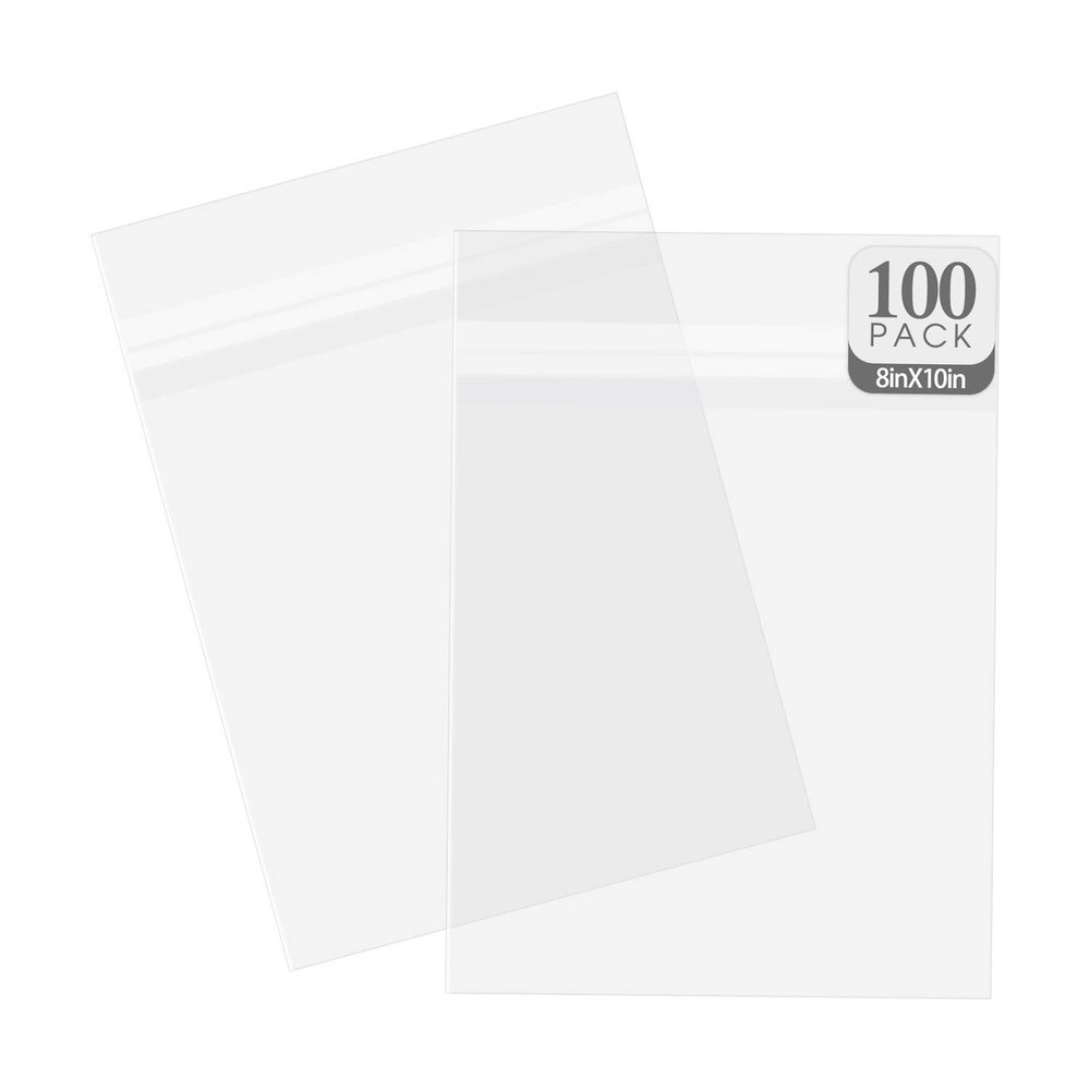 Golden State Art, Acid-Free Transparent Sleeves Storage Bags for Photo Framing Mats Mattes (8 3/8 x 10 1/8 Inches for 8x10 Mats, Set of 100)