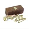 Hampton Nautical Solid Brass/Copper Boatswain (Bosun) Whistle with Rosewood Box, 5", Brass view 1
