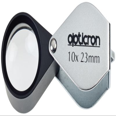 Opticron Folding Metal Loupe Magnifier 10x 23mm (0.9")