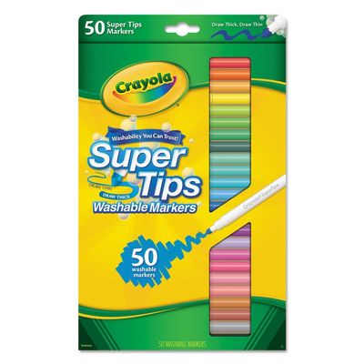 Crayola 50ct Washable Super Tips Markers 50 Color Variety
