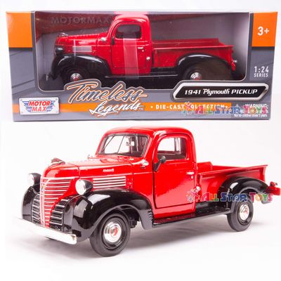 Motormax 73278AC-RD 1: 24 W/B - American Classics - 1941 Plymouth Pickup (/Black), Red