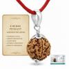 Arihant Gems & Jewels Certified 6 Mukhi Nepali Rudraksha With 925 Sterling Silver Pendant Natural Six Face Rudraksha Bead For Wisdom, Focus & Lord Kartikeya Blessings view 4
