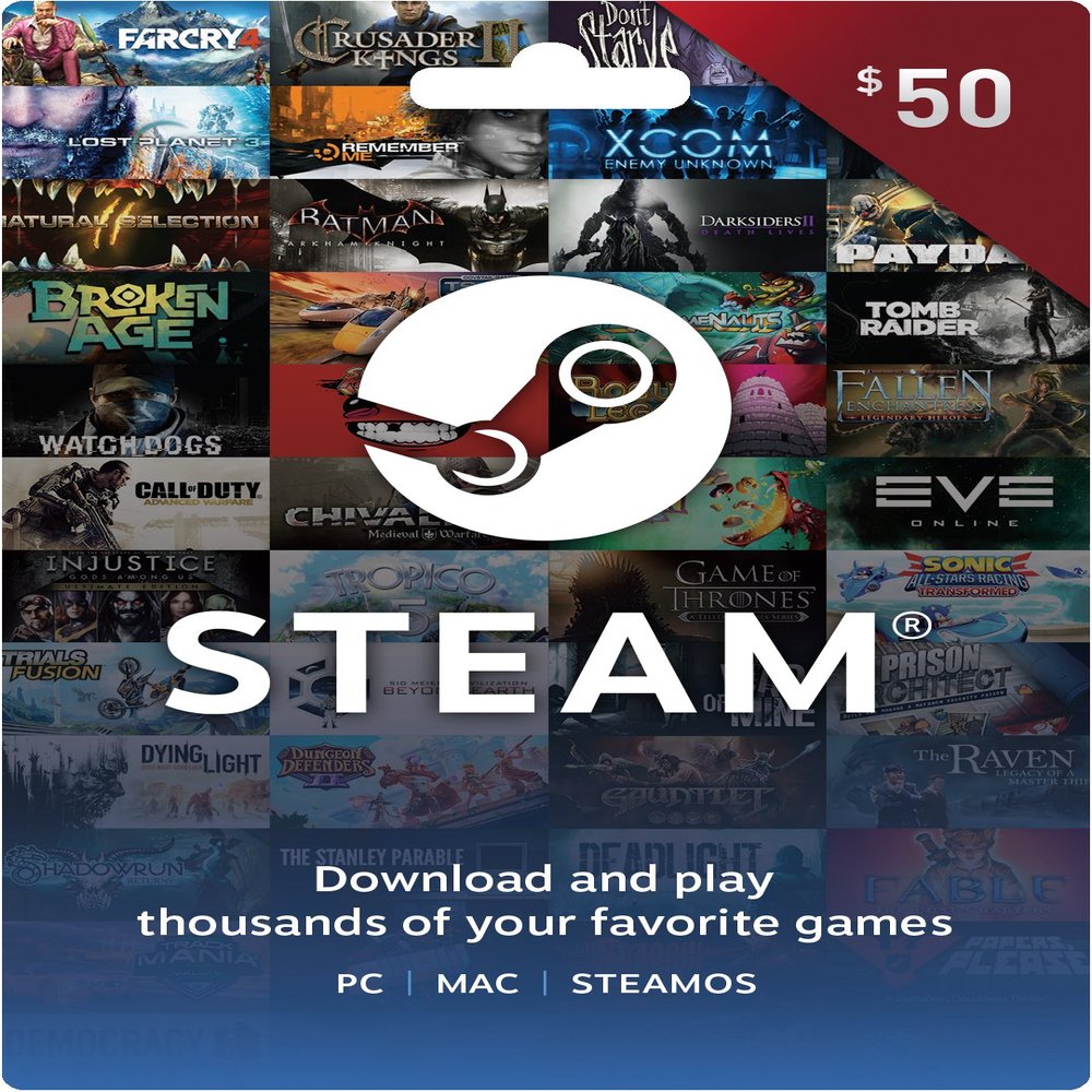 Valve Steam Gift Card - $50