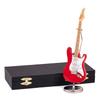 Broadway Gifts Co. Red Electric Guitar with Case and Stand Replica Miniature Figurine 7 Inch New view 1