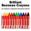 Faber-Castell Beeswax Crayons in Durable Storage Case: Non-Toxic Jumbo Triangle Crayons, Travel-Friendly Toddler Art Supplies for Kids (Ages 3+) (12 Count) view 2