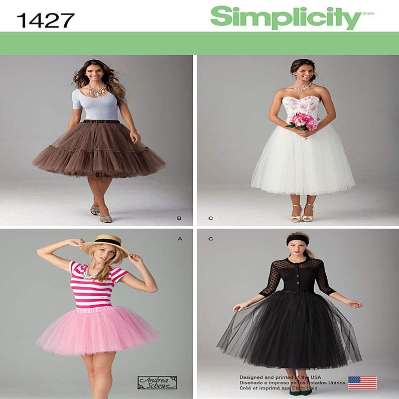 Simplicity 1427 Women's Tulle Skirt Sewing Pattern, Sizes 4-12
