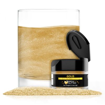 Brew Glitter Edible Glitter for Drinks, Cocktails, Beer, Garnish & Beverages (Gold, 4 Grams)