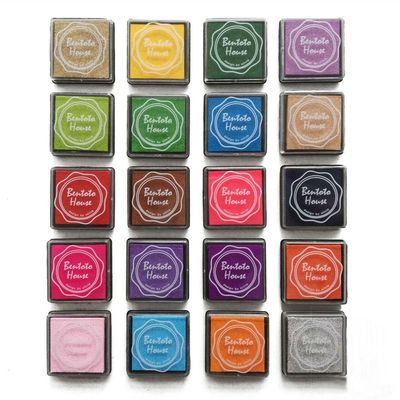 Akak Store Craft Ink Pad Stamps Partner Diy Color,20 Pcs/Set Assorted Color Rainbow Finger Ink pad Rubber Finger Printing Stamp, Paper, Wood Fabric