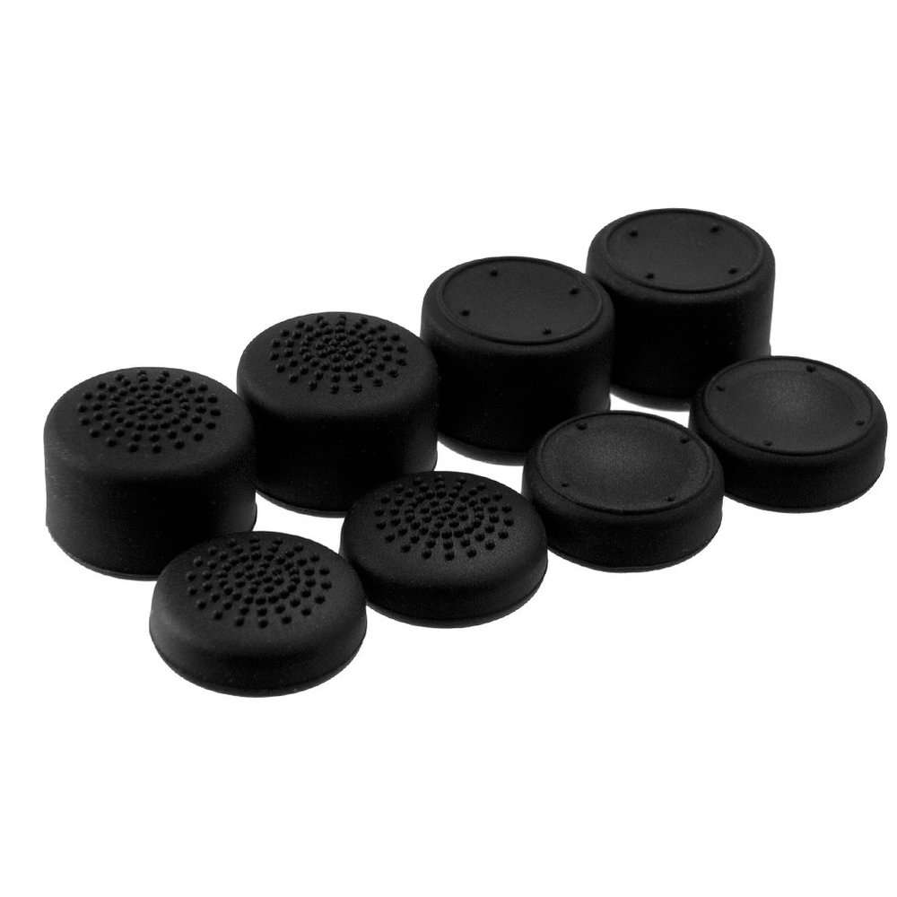 AceShot Thumb Grips (8pc) for Xbox One (Series X, S) & Steamdeck by Foamy Lizard Sweat Free 100% Silicone Precision Raised Antislip Rubber Analog Stick Grips for Xbox One Controller (8 Grips) Black