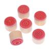 DECORA 6 Pieces Floral Pattern Round Wooden Rubber Stamp for Scrapbooking view 2