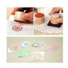 DECORA 6 Pieces Floral Pattern Round Wooden Rubber Stamp for Scrapbooking view 3