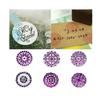 DECORA 6 Pieces Floral Pattern Round Wooden Rubber Stamp for Scrapbooking view 4