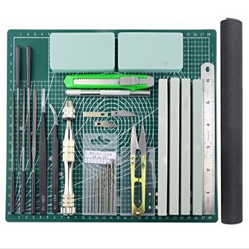 BXQINLENX Professional 25 PCS Model Tools Kit Modeler Basic Tools Craft Set Hobby Building Tools Kit for Gundam Car Model Building Repairing and Fixing (E)