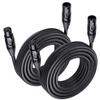 Cable Matters 2-Pack Premium XLR to XLR Cables - 25ft, Male to Female Microphone Cable, Oxygen-Free Copper (OFC) Mic Cord, Black view 1