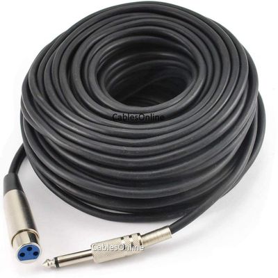 CablesOnline 100ft XLR Female to 6.35MM(1/4in) Mono TS Male Audio Microphone Cable (XR-7100B)
