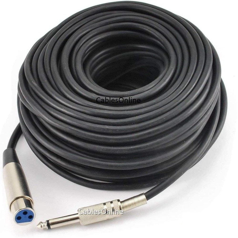 CablesOnline 100ft XLR Female to 6.35MM(1/4in) Mono TS Male Audio Microphone Cable (XR-7100B)