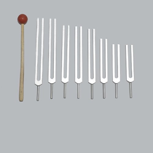 TFS TUNINGFORKSHOP 8 Pc Fibonacci Tuning Fork for Healing with Mallet & Pouch