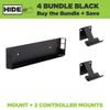HIDEit Mounts 4 Bundle, Wall Mounts for Original PS4 and Controllers, Steel Mount for PS4 Original and 2 Controller Mounts to Safely Store Your PS4 and PlayStation Controller Near or Behind TV view 2