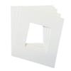 Pack of 5 12x12 Square White Picture Mats with White Core Bevel Cut for 8x8 Pictures view 1