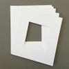 Pack of 5 12x12 Square White Picture Mats with White Core Bevel Cut for 8x8 Pictures view 2
