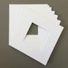 Pack of 10 12x12 Square White Picture Mats with White Core Bevel Cut for 8x8 Pictures view 1