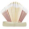 U.S. Art Supply 24-Piece Oil & Acrylic Artist Paint Brush Set with Long Handles, Canvas Brush Organizer Holder Roll-Up - Round, Flat Tips, Use for Painting Portraits, Canvas, Paper - Students, Adults view 1