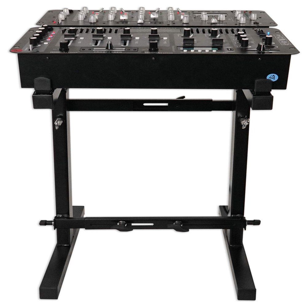 Rockville RXS20 Portable Mixer Stand - Folds Flat - Adjustable Height & Width!