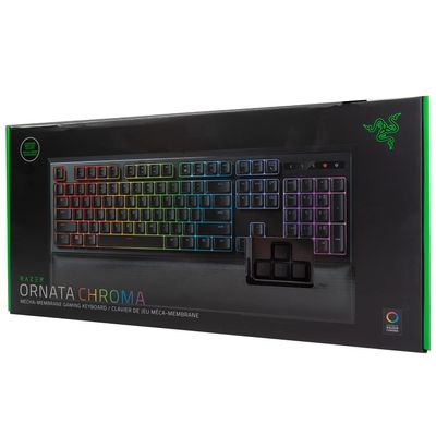 Razer Ornata Chroma Gaming Keyboard: Hybrid Mechanical Key Switches - Customizable Chroma RGB Lighting - Individually Backlit Keys - Detachable Plush Wrist Rest - Programmable Macro Functionality