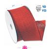 Morex Natural Burlap Wired Ribbon for Decorations, Holidays, Parties, Home and Outdoor Decor, 2.5" x 10 Yd, Rose Red view 2