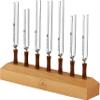 Planetary Tuning Fork 7 Piece Chakra Set with Exact Pitch and Frequency MADE IN GERMANY For Meditation, Sound Healing Therapy and Yoga, 2-YEAR WARRANTY brown view 4
