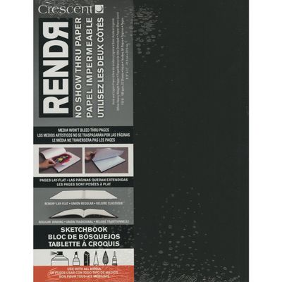 Crescent Creative Products RENDR Lay-Flat Soft Cover Sketchbook, 8.5 11-Inch, White, (12-00020)
