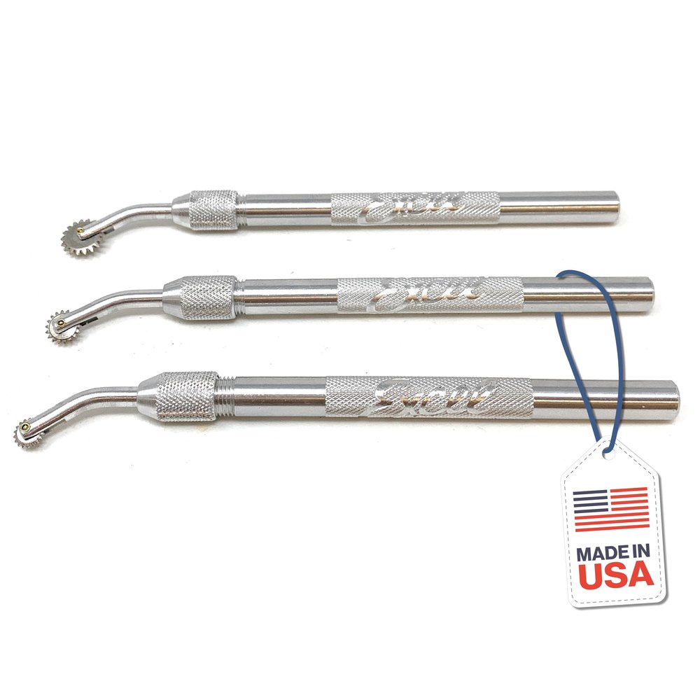 Excel Blades Pounce Wheel Set Stainless Steel Fabric Tracing, Perforating, Cutting, Sewing, Quilting & Embossing Tool Set of 3 Assorted Sizes Made in USA