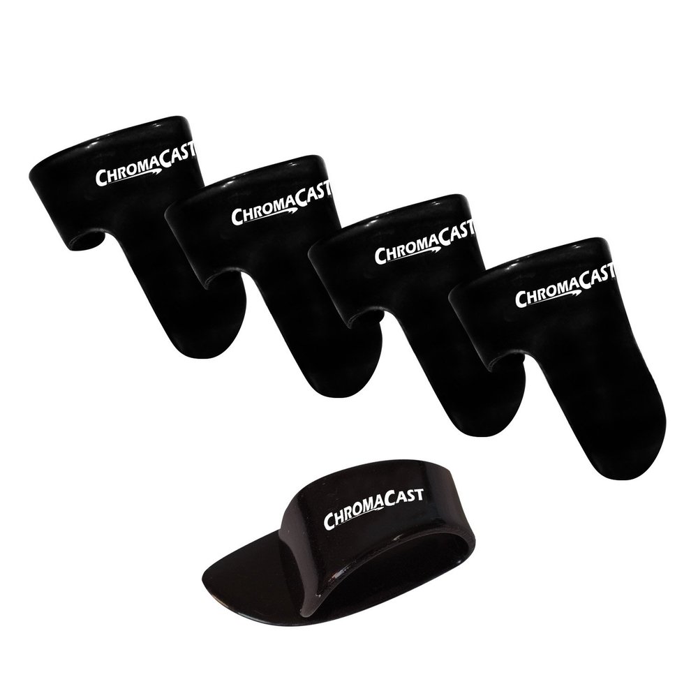 ChromaCast 4 Finger 1 Thumb Pick Pack, Black, Medium
