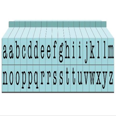 Contact USA CU-07083 Pegz Connectable Lowercase Alphabet Stamp Set, Small, Pool Blue