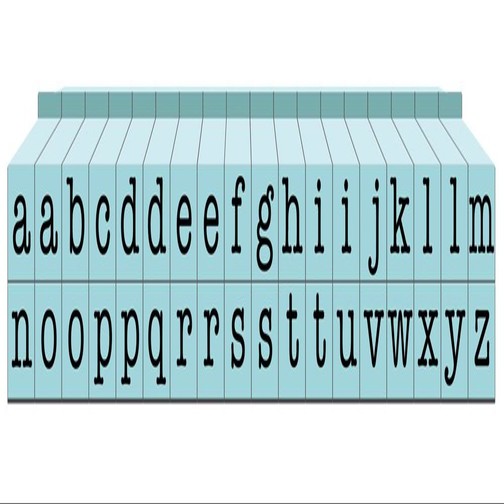 Contact USA CU-07083 Pegz Connectable Lowercase Alphabet Stamp Set, Small, Pool Blue