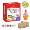 Faber-Castell Pottery Studio Refill Kit - 2 lbs. of Natural Air-Dry Pottery Clay, 6 Paint Pots and Paintbrush, Clay Making Kit for Kids view 1