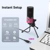 FIFINE USB Microphone, Condenser Podcast Mic with Volume Knob Control, Metal Tripod Stand, USB Cable for Recording, Online Meeting, Streaming, Video Conferencing, PC Desk Microphone-K669 Rose Red view 2