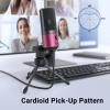 FIFINE USB Microphone, Condenser Podcast Mic with Volume Knob Control, Metal Tripod Stand, USB Cable for Recording, Online Meeting, Streaming, Video Conferencing, PC Desk Microphone-K669 Rose Red view 3