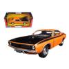 New Ray 71875 1970 Plymouth Cuda Orange with Black 1/24 Diecast Model Car view 1