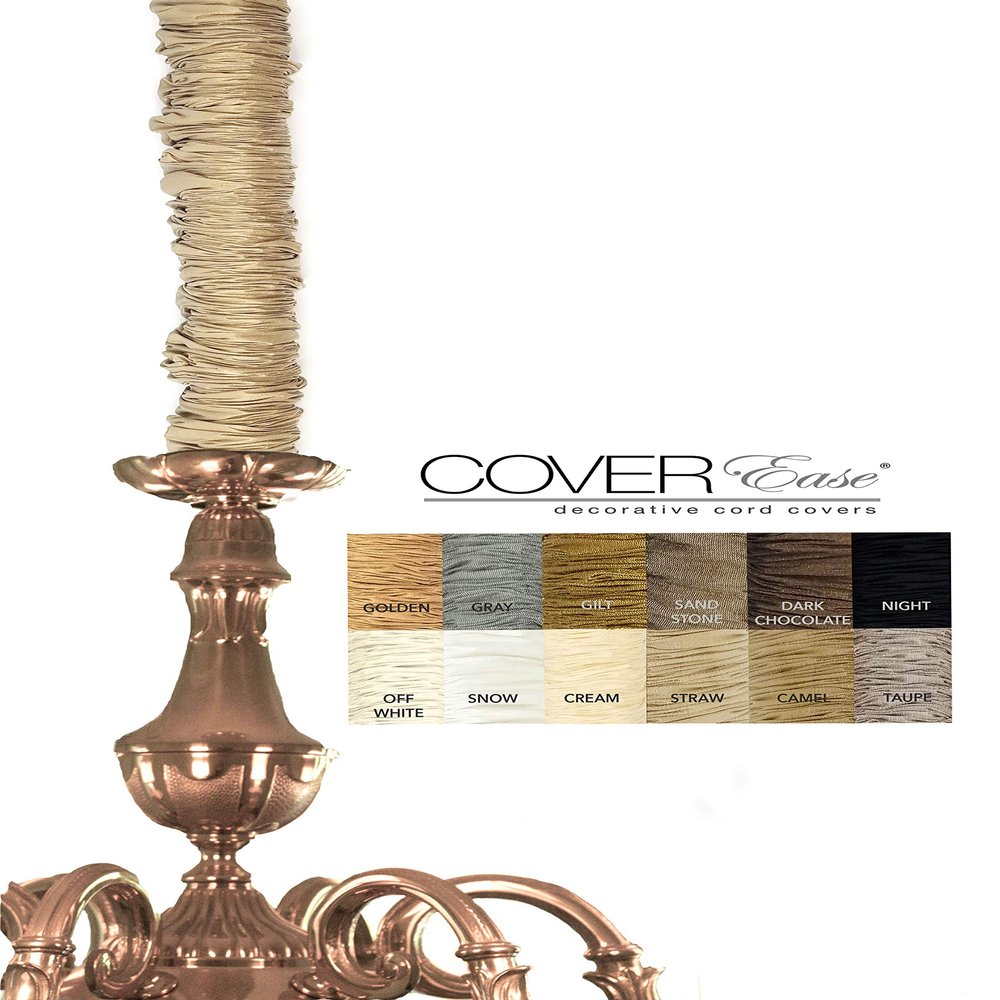 Straw CoverEase Chandelier Chain Cover 6 ft Long Tan
