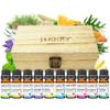 PURA D'OR Organic Perfect10 Essential Oils Set - 10x 10mL Wood Box Aromatherapy Gift Set - 100% Pure Therapeutic Grade for Relaxation and Wellness (Lavender, Peppermint, Eucalyptus, Tea Tree & More) view 1