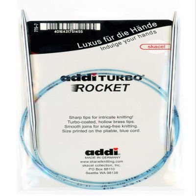 addi Turbo Sock Rockets 47-inch (120 centimeter) Circular Knitting Needle; Size US 0 (2.00 mm)