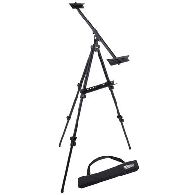 U.S. Art Supply 80" Aluminum Art Easel Stand Sign Display, Watercolor Field, Adjustable Height, Floor Tabletop Tripod, Canvas up to 63" H x 40" W, Portable Easel for Canvas & Painting, Storage Bag