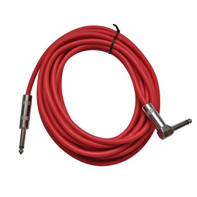 Seismic Audio SAGC20R-Red Red 20-Feet Right Angle to Straight Guitar Cable