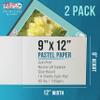 U.S. Art Supply 9" x 12" Pastel Paper Pad: 2 Pack (32 Sheet Total), 80lb (180gsm), 4 Neutral Toned Colors, Textured Hard or Soft Oil Pastel Paper, Drawing Sketchbook Pad, Mixed Media view 2